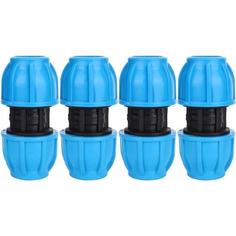 Raccords de tuyaux d'eau droits en plastique PE, 25mm à 25mm, accessoires de connexion de tuyaux en PVC PE PPR, 4 pièces (1/4)
