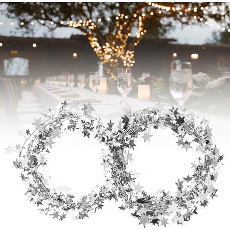 Guirlande Lumineuse Étoiles 7,5m Argentée - Décoration Fête, Mariage, Noël, Accessoire Mode (1/4)
