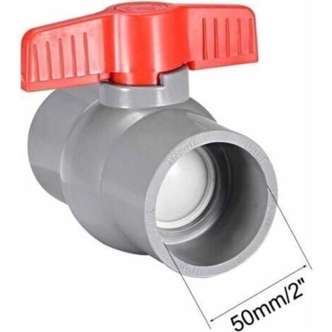 2 Stück – PVC-Kugelhahn mit Gewindeanschlüssen für Wasserleitungen – Wasserversorgung 50 mm (1/3)