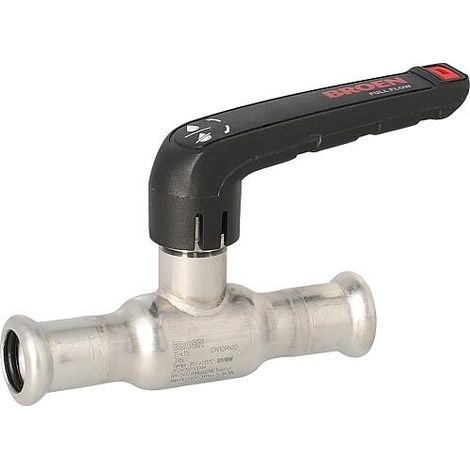 Robinet à boisseau sphérique en acier inoxydable avec poignée manuelle DN50 (2") raccord à sertir 54x54, contour M (1/2)