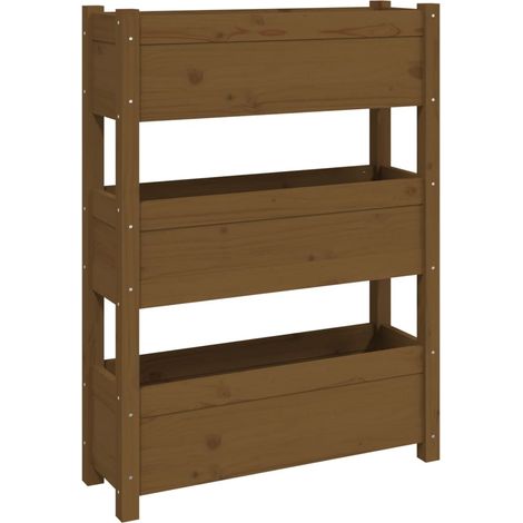 Vassoio per fioriera aiuola rialzata piante fiori terrazza giardino 77 x 25 x 104,5 cm legno massello di pino marrone 020037847
