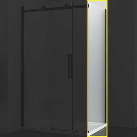Ogomondo lato fisso per porta scorrevole slide black nero cristallo 8 mm misure 87-89xh200 cm - confezione 1 (1/2)