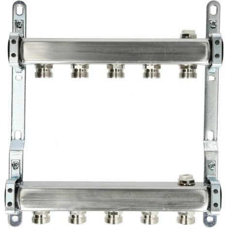 Collecteur pour radiateur 5 circuits 1’’ acier inoxydable