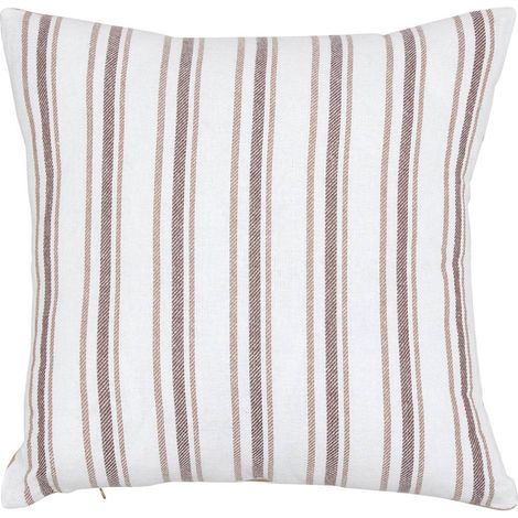 Cuscino groove 40x40cm in lino beige a righe - Atmosphera créateur d'intérieur