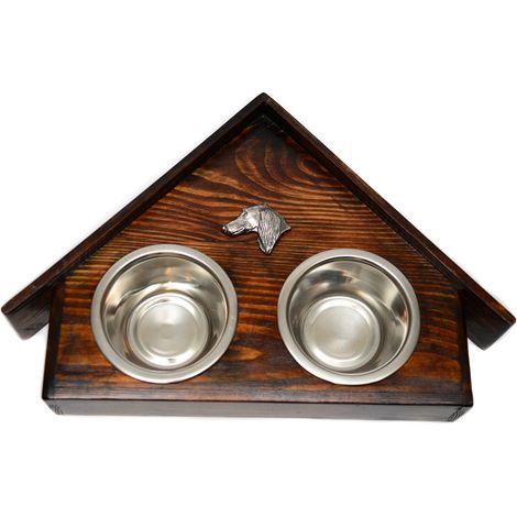 Levriero persiano, Saluki - supporto in legno con ciotole per cani, ciotole decorative per cani, un regalo per l'adozione di un cane di Art-Dog (1/5)