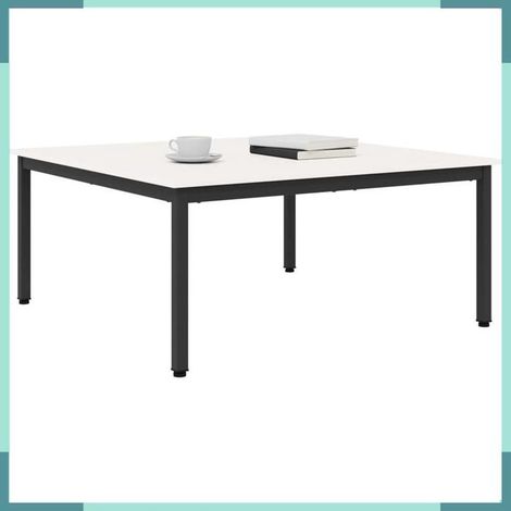 892770 Table basse Blanc 100 x 100 x 45 cm Bois de pin massif (1/5)