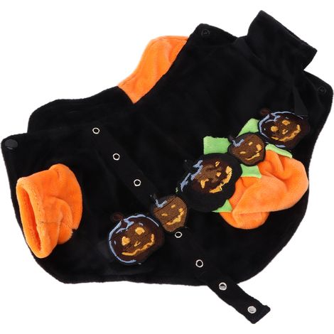 Déguisement de citrouille d'Halloween pour chien, tenue de cosplay amusante pour petits chiens (taille M). (1/5)