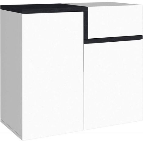 Dmora Scarpiera moderna, Made in Italy, a 2 ante e 1 anta a ribalta, Portascarpe da ingresso, Mobile multiuso, cm 80x40h80, colore Bianco lucido e Grigio Ardesia, con imballo rinforzato