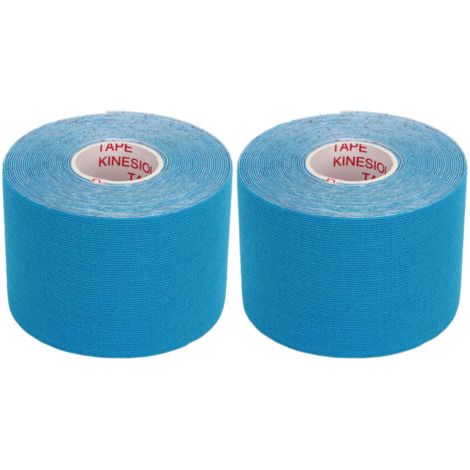 2 Rollen Kinesiologie-Tape (5 cm x 5 m) für Sport und Fitness, Himmelblau – Muskelkleber (1/5)