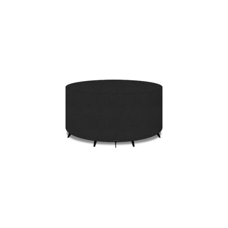 LAN Housse salon de jardin,housse de protection salon table de jardin ronde en tissu Oxford 210D imperméable coupe-vent anti-UV 130 x 70 cm ,noir (1/5)