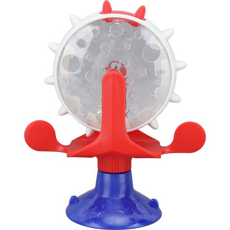 Distributeur de Nourriture Lent Tourniquet pour Chat - Jouet Éducatif Interactif Bleu (1/5)