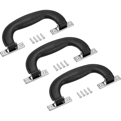 Bagage Poignées, 151 mm / 5,94 Pouce Plastique Tirer Maintien Valise Étui Remplacement Poignées avec Vis pour Étui Valise Boîte à outils, Noir (1/5)