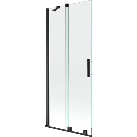 Mexen Velar paratia per vasca da bagno scorrevole a 2 ante 85 x 150 cm, trasparente, nero - 896-085-000-01-70
