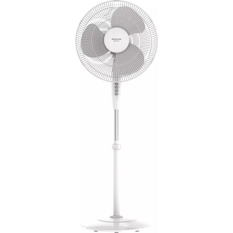 Ventilateur sur pied 45W – Hauteur réglable 108-132 cm – 3 vitesses – Fonction oscillation – Grille amovible pour nettoyage facile – Taurus