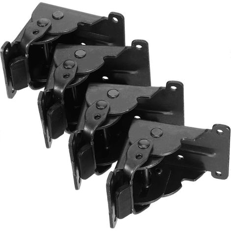 Toddmomy Lot de 4 supports de pieds de table pliants robustes en métal cuivré noir (1/5)