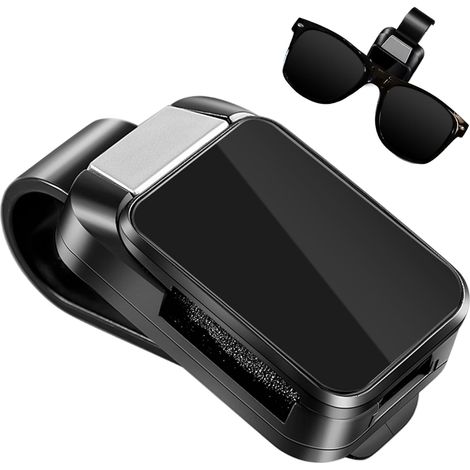 Clip para gafas de sol, clip para visera de coche, soporte compacto y portátil para gafas de sol con hebilla metálica, práctico y multifuncional accesorio para gafas para la visera del coche. (1/5)