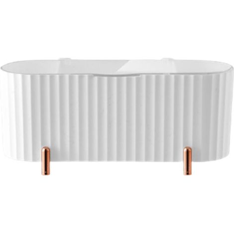 Organisateur de maquillage de bureau, porte-coton avec couvercle transparent, contenant pour cotons-tiges, blanc (1/5)