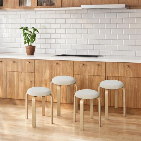 Set de 4 tabourets de bar empilables ronds 40 x 40 x 45 cm (1/5)