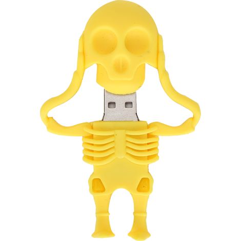 16 GB USB-Stick mit gelbem Totenkopf-Motiv – Großer und schneller Speicherplatz, Flash-Speichergerät (1/5)