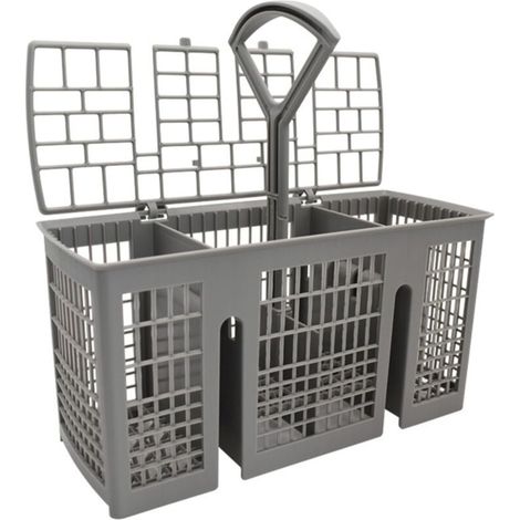 Panier à couverts, pour lave-vaisselle Siemens Bosch, 220 x 115 x 90 mm, gris, poignée ronde amovible, compartiment à couverts pour de nombreux lave-vaisselle (1/5)