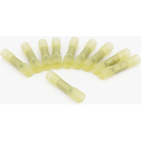 Lot de 10 Cosses de connexion thermorétractables isolées JAUNE (1/2)