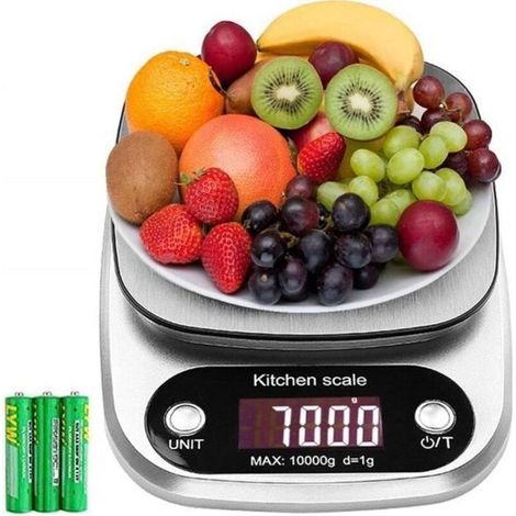 Balance de Cuisine 10kg/1g Electronique Haute Précision Domsique Aliment Grand Écran LCD pour Câteau/Tarte/Biscuit Professionnelle (1/4)