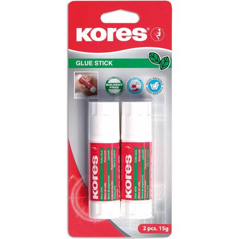 Bâton de Colle, Adhésif à Forte Adhérence, Colle de Bricolage Sûre et Non Toxique pour les Travaux Manuels, les Fournitures Scolaires et de Bureau, Paquet de 2 x 15g (1/5)