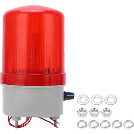 Rote Drehwarnleuchte mit hoher Helligkeit, einstellbarem Ton und Blinklicht, 220 V, 2 W (1/5)