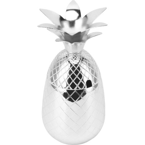 Cocktailshaker in Ananasform, Edelstahl, polierte, glatte Oberfläche, 500 ml, für die Hausbar, Silber (1/5)