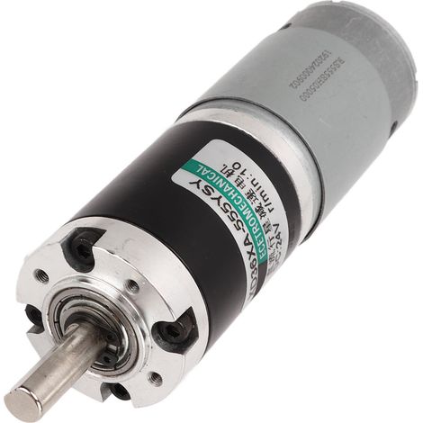 24V 15W Elektromotor, schwarz/silber, hohes Drehmoment, leise, Kupferzahnräder, 10 U/min, Mini-Gleichstrom-Getriebemotor. (1/5)
