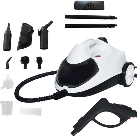 Nettoyeur Vapeur, Nettoyeur Vapeur Multifonction 2000W, Réservoir 2L, 5 Bars, 106°C, Câble 5 m Pour Cuisine/Salle Bain/Maison, Blanc (1/5)