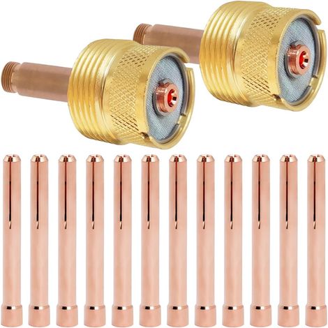 Corps Pince pour TIG Torche de soudage Jumbo grand diamètre 45V64 10N24 Lentille à gaz Pince 2,4 mm (3/32") kit d'accessoires compatible SR WP-17 18 26 Pistolet à souder Consommables (1/5)