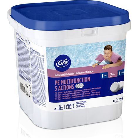 Chlore 5 actions sans acide borique 5 kg - Gré
