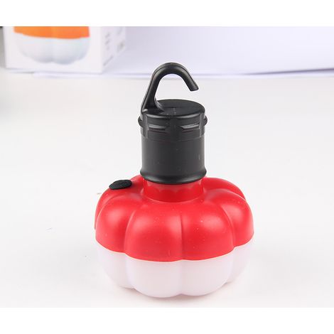 Lanterne Citrouille LED Portable pour Camping et Randonnée - Mini Lumière d'Ambiance pour Tente (Rouge avec Crochet) (1/2)