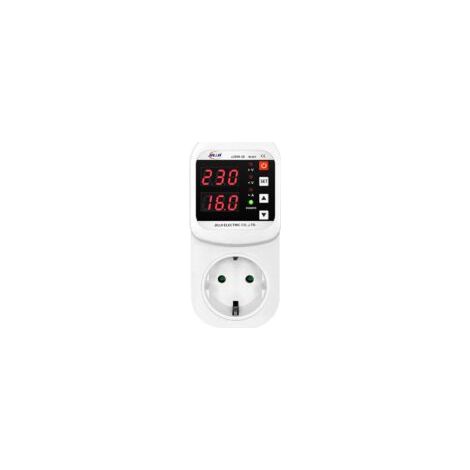 Toma de corriente con protección automática contra sobretensiones y sobrecorrientes, equipada con pantalla LED y función de reinicio automático - Crezuo (1/4)
