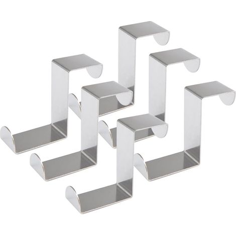 Patère Crochet en Inox Forme de Z pour Clé Foulard Sac Cuisine Armoire Tiroir chambre bureau 6pcs Acier (1/4)