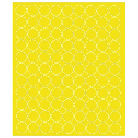 Adesivi circolari da 2 cm, pois, 99 pezzi, giallo opaco