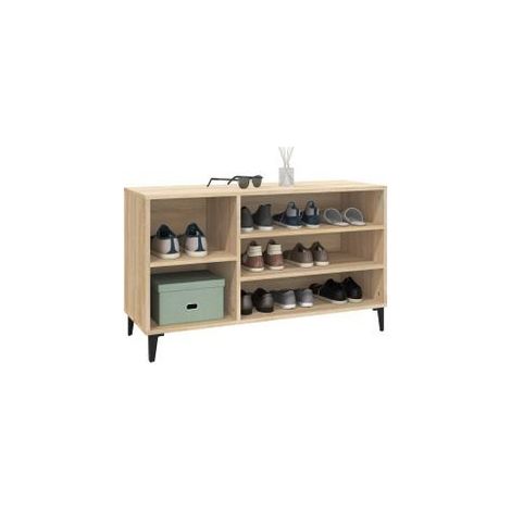 Meuble à chaussures Briko – Style et rangement optimal Noir fin-Naturel-Modèle de pieds Noir fin (1/5)
