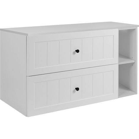 Waschtischunterschrank - 80 cm - Weiß - Elegantes Design - Soft Close und Praktisch