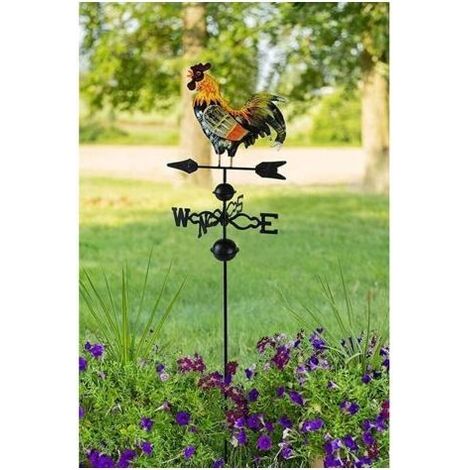 Girouette de jardin en acier inoxydable – Anti-UV et résistant à la corrosion – Indicateur de direction du vent décoratif