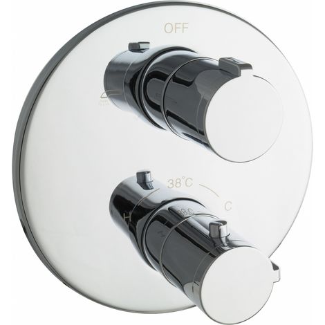 PaulGurkes Robinet de douche encastré avec thermostat rond (1/5)