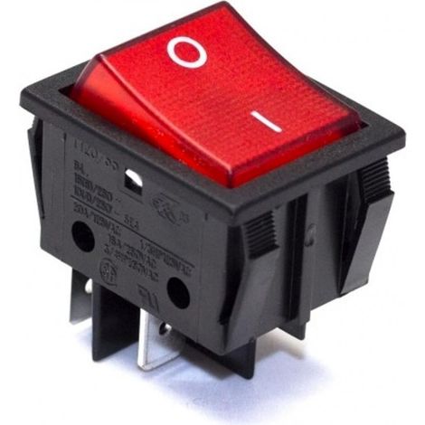 Interruttore 0-1 LUMINOSO 4 Contatti bipolare - led Rosso Vari utilizzi 30 x 22