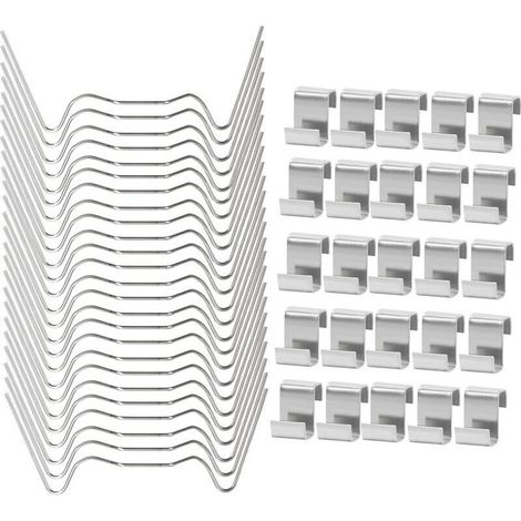 Clips Verre - Acier Inoxydable 304 - Pour Serre Fenêtre Jardin - 25 Clips W + 25 Clips Z - Lot de 50 (1/5)