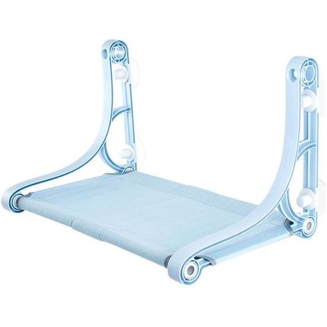 Hamaca para gatos extraíble y lavable, ideal para tomar el sol junto a la ventana, luz solar de 360°, sujeción segura gracias a la ventosa, capacidad de carga máxima de 22,5 kg – Azul (1/5)