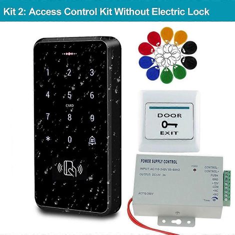 Kit de contrôle d'accès entièrement étanche, clavier intelligent 3000 utilisateurs, kit avec serrure électrique et bloc d'alimentation professionnel 2 (1/5)