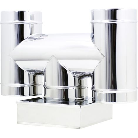 Fumaiolo terminale da 27x27cm ad h inox base quadra (1/2)