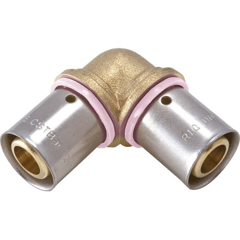 90° Winkelverschraubung zum Crimpen von Messing D.12 für Rohr in pro QUICK PLOMBERIE