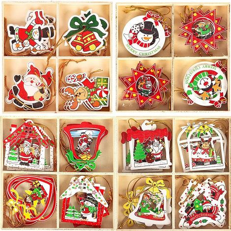 Ahlsen 48 Stück Weihnachtsbaumschmuck, 16 Modelle, Weihnachtsbaumanhänger für Weihnachtsbaum, Christbaumschmuck für Weihnachtsdekoration (1/5)