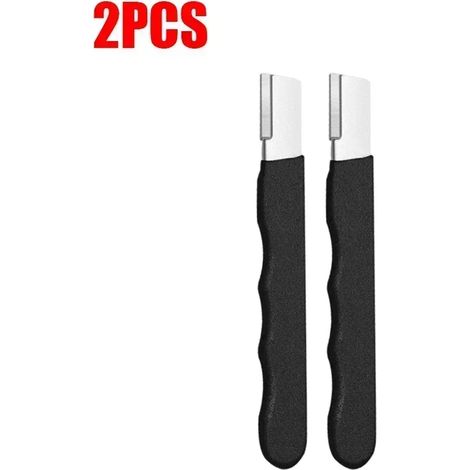 Tragbarer, schnell einsetzbarer Messerschärfer, Schleifstein, Stahlschärfer, geeignet für Äxte, Scheren, Garten- und Küchengeräte, 10er-Set, schwarz – 2 Stück à 12 cm (1/5)