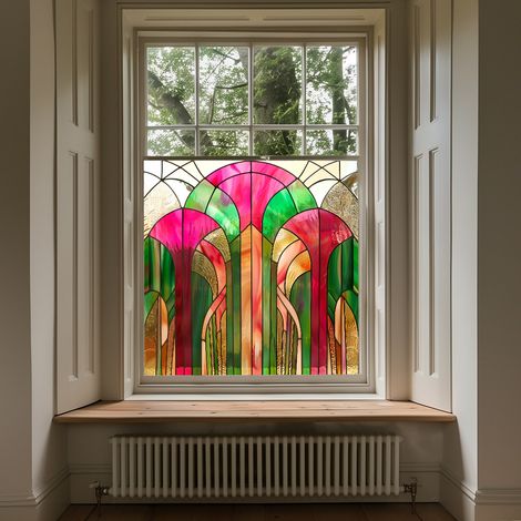 Film de confidentialité coloré pour vitres, 50×50cm, pour la décoration de fenêtres en verre, film à adsorption électrostatique. (1/5)